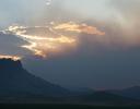 Forest fires in the mountains of eastern Wyoming, July sunset