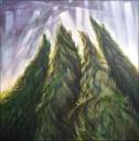 Dancing With Trees ~ Acrylics and glazes on canvas 36 x 36 inches $1,100.00