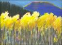 Gold In The Mountains #02 ~ Oil Pastels, Graphite, 11 x 14 inches, framed 22 x 26 (Paper Places Series).