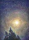 Moon Over Cypress - 14 x 11 Oil Pastels $550.00